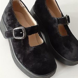 Black Crushed Velvet Mary Janes - Little Eric made in Italy